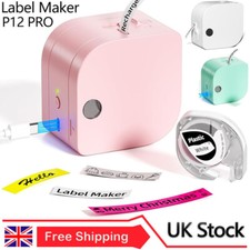 Portable P12-PRO Label Maker Machine Thermal Label Sticker Printer with Tape UK