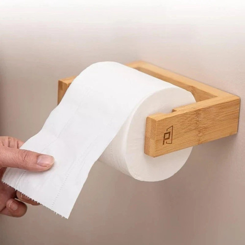 Wooden toilet roll holder wall - roll,