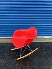 Mcm Style Molded Lounge Shell Rocker Rocking Chair Red Nordic