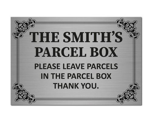 Personalised parcel box sign - parcel,