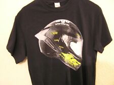 Gildan Heavy Cotton T-Shirt, Size M, Black with Rossi 46 AGU Helmet on Front
