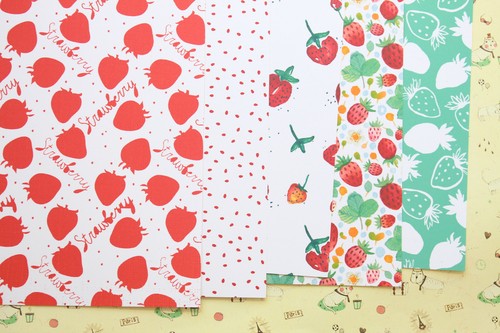 Watercolor strawberry mix - strawberry, card