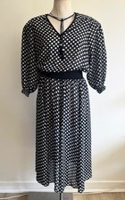 Vintage 80s Polka Dot Midi