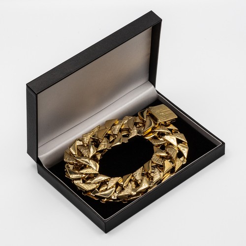 Men 9ct gold - cuban, curb