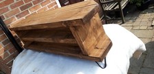 Corner Rustic Pine TV Unit