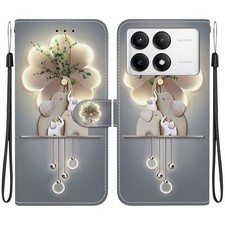 Butterfly Flower Bear Wallet Phone Case For Xiaomi Redmi K70 K60 K50 K40 K30 K20