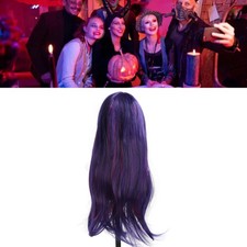_Women Long Straight Wig Blue