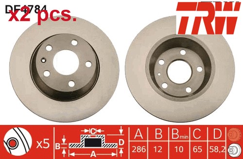 Pcs rear brake - x2, disc