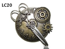 steampunk brooch badge silver