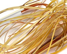 50g mixed amber vitrigraph stringers, Bullseye Glass 90coe, for glass fusing