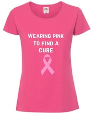 Pink  Cancer T shirt Wearing