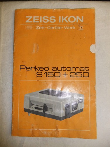 Instructions slide projector