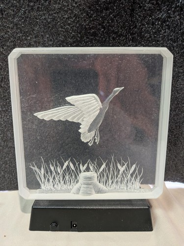 Vtg ronald fox etched - fox, lucite
