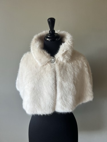 Monsoon white faux fur cape - fur,