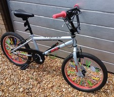 XN BMX Freestyle Bike Wheel 20" Silver Red Men's Boys 25-9t Gearing XN -8-20