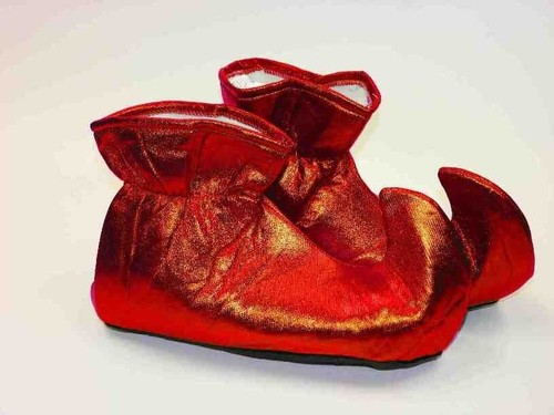 Satin elf shoes red shiny - red,