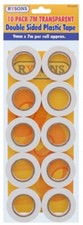 10pk DOUBLE SIDED Adhesive Sticky Semi Clear Thin TAPE 9mm x 7m Paper Art Craft