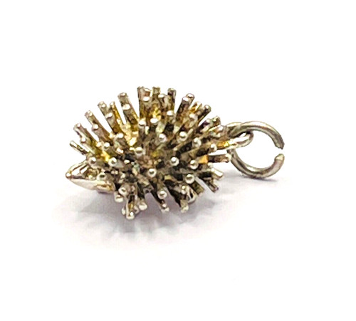 Cute silver hedgehog charm - charm, or
