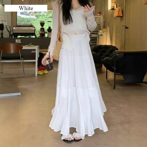 Women chiffon pleated skirts - chiffon,
