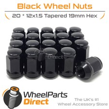 Wheel Nuts (20) Black for Ford