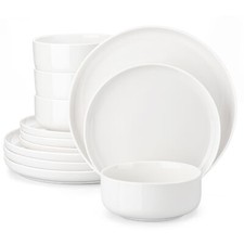 MALACASA Porcelain Dinnerware Set Round Kitchen Tableware Set Service for 4 / 6