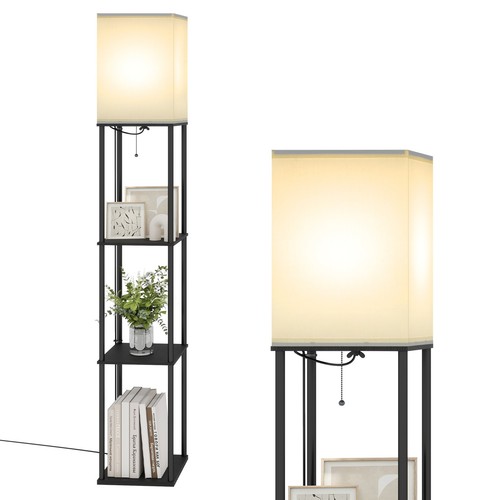 Wooden floor lamp tier - wooden, open
