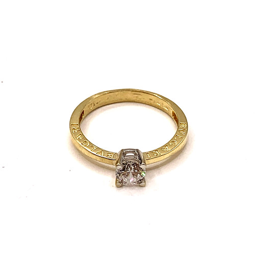 Solitaire 18ct gold ring - solitaire, cz