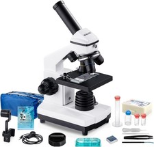 BEBANG 100X-2000X LED Microscope Kit for Kids & Adults w/ Phone Adapter & Slides