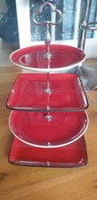 Unique Four Tier Square Circular Ceramic Cake Stand, Sandwich Cream Tea 4 Plates