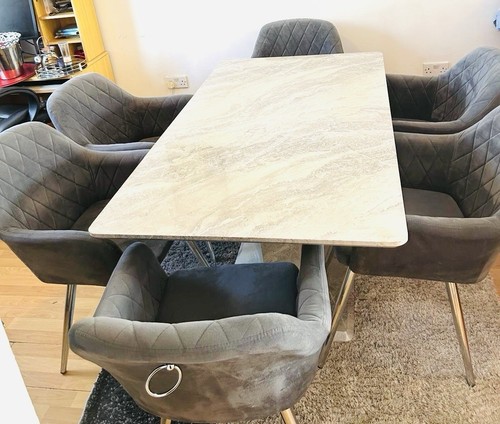 Marble dining table - table, 6