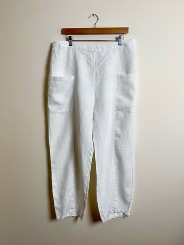 Sahara linen trousers white - linen,
