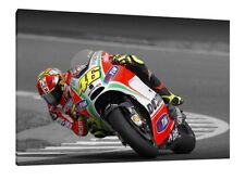 Valentino Rossi 30x20 Inch Ducati Canvas - MotoGP Framed Picture Print Art