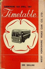 West Yorkshire Road Car Co Official Bus Time Table 16th April 1967 inc Map