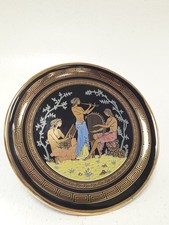 Adis Greek Decorative Plate 24k Gold Handmade Musical Scene