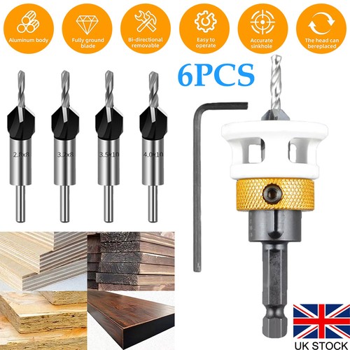 Countersink drill bit set - 6x,