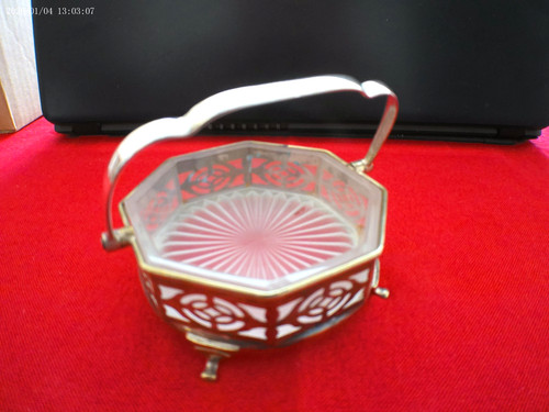 Antique silver plate - silver, octagonal