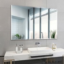 Large Bathroom HD Mirror Rectangle Modern Frameless Wall Mounted Bevelled Edge