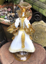 Vintage Murano Venetian glass regency lady courtesan figure Giacomo Toffolo 15"
