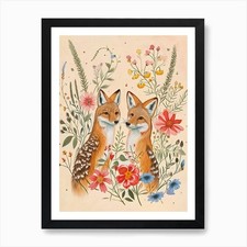 Folksy Floral Animal Drawing