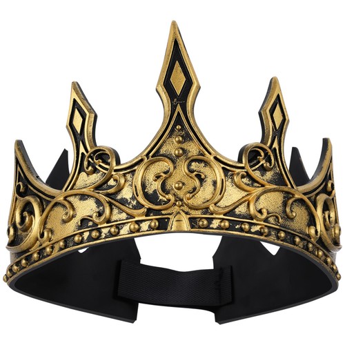 1pc gold king crown medieval - king,