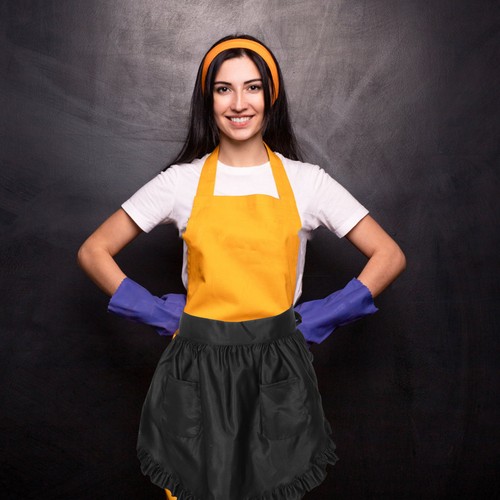 Elegant black waist apron - elegant, in