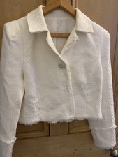 Cream Cropped Jacket Uk 10 Wedding/cruise 