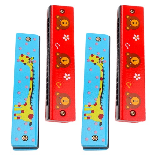 4pcs wooden harmonica double - harmonica,