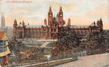 POSTCARD - SCOTLAND - GLASGOW - THE ART GALLERY - POSTED 1905