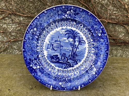 Antique victorian blue plate - victorian,