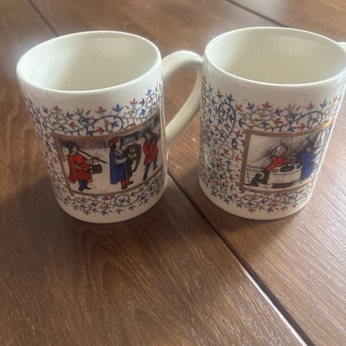 Pair medieval graphic mugs - medieval,