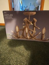 Next Natural Effect Antler 3 Light Ceiling Fitting Chandelier Country House Deco