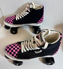 Roces Quad Skates Fixed Size MP255 Pink Black Check Size UK 6/EU40