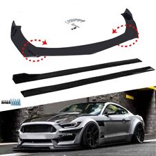 GLoss Black Side Skirt + Front Bumper Lip Splitter For Honda Civic FN2 MK5 MK8