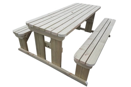 Picnic bench with rounded - bench,